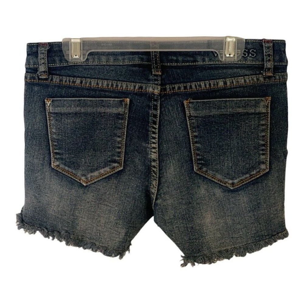 Vigoss The Jaggar Girls Distressed Jean Shorts Size 16 Raw Hem Red White Blue